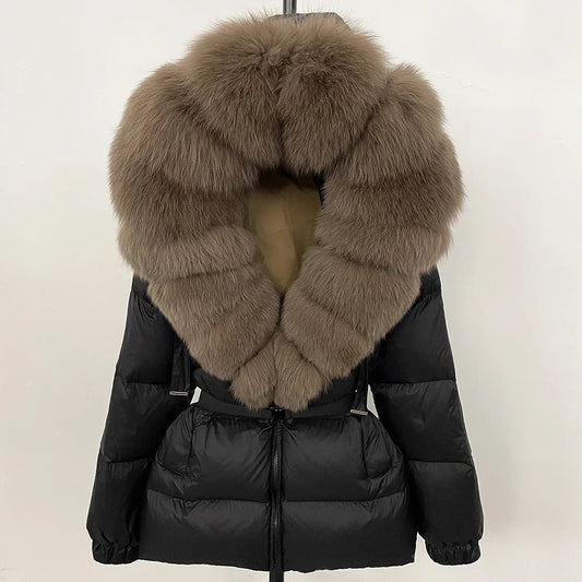 OFTBUY Winter Clothing Puffer Jacket Women Real Fox Fur Hooded Thick Warm 90% White Duck Down Coat Female Parkas Waterproof