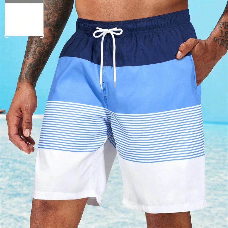 Sea Beach Casual Classic Stripe Beach Shorts For Men Loose Breathable Quick Dry Sport Board Short Summer Fashion New Short Pants