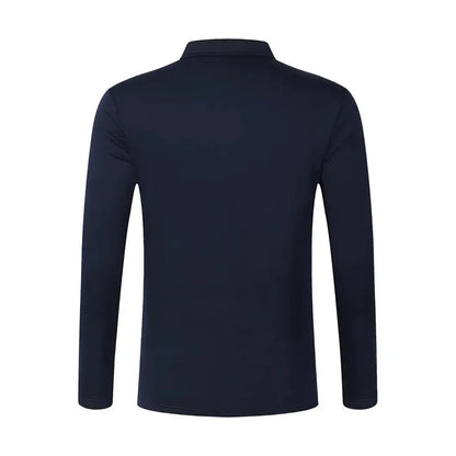 Spring and Autumn Men's Polo Shirt Lapel Pocket T-shirt Men's Business Casual Long sleeved European and American Plus Size