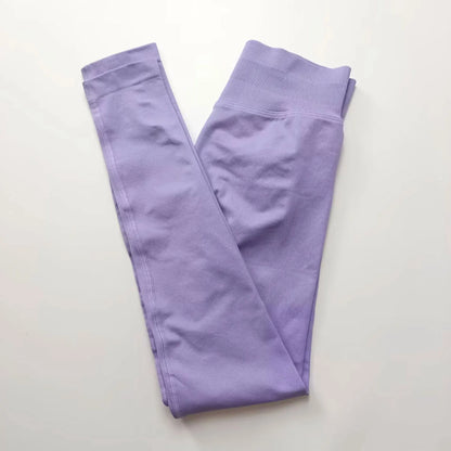 NCLAGEN Impact Leggings Women Seamless Sports Yoga Pants Low Ribbed Band Gym clothes Fitness Workout wear Scrunch Bum Tights