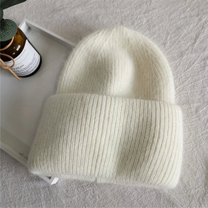 Women Winter Hat Real Rabbit Fur Winter Hats For Women Fashion Warm Beanie Hats Women Solid Adult Cover Head Cap