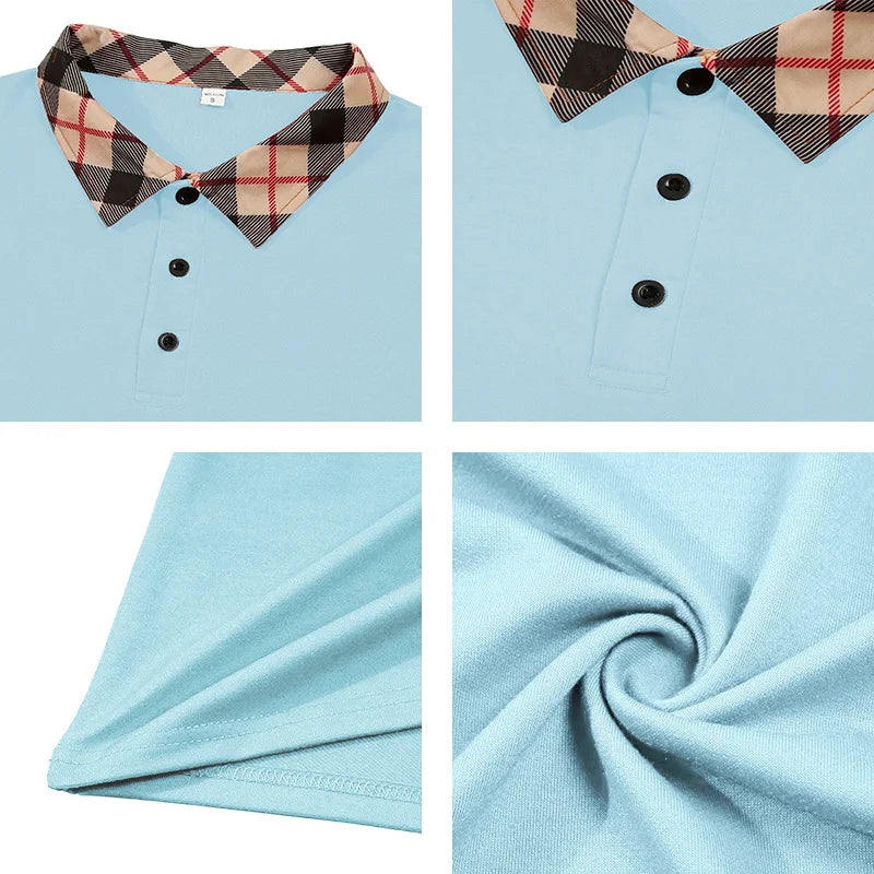 Summer men's short sleeved polo shirt business office lapel shirt Men's sports and casual top European and American plus size