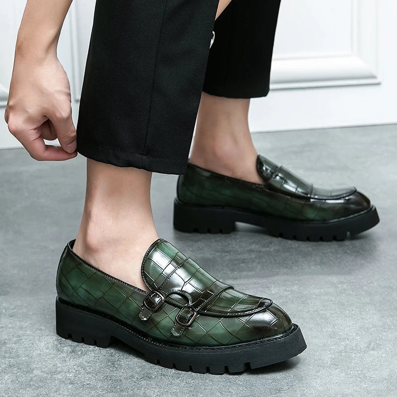 Man Shoes Genuine Leather Men Casual Shoes Business Formal British Style Luxury Male Loafers For Men Green Plus Size 38 44 45 46