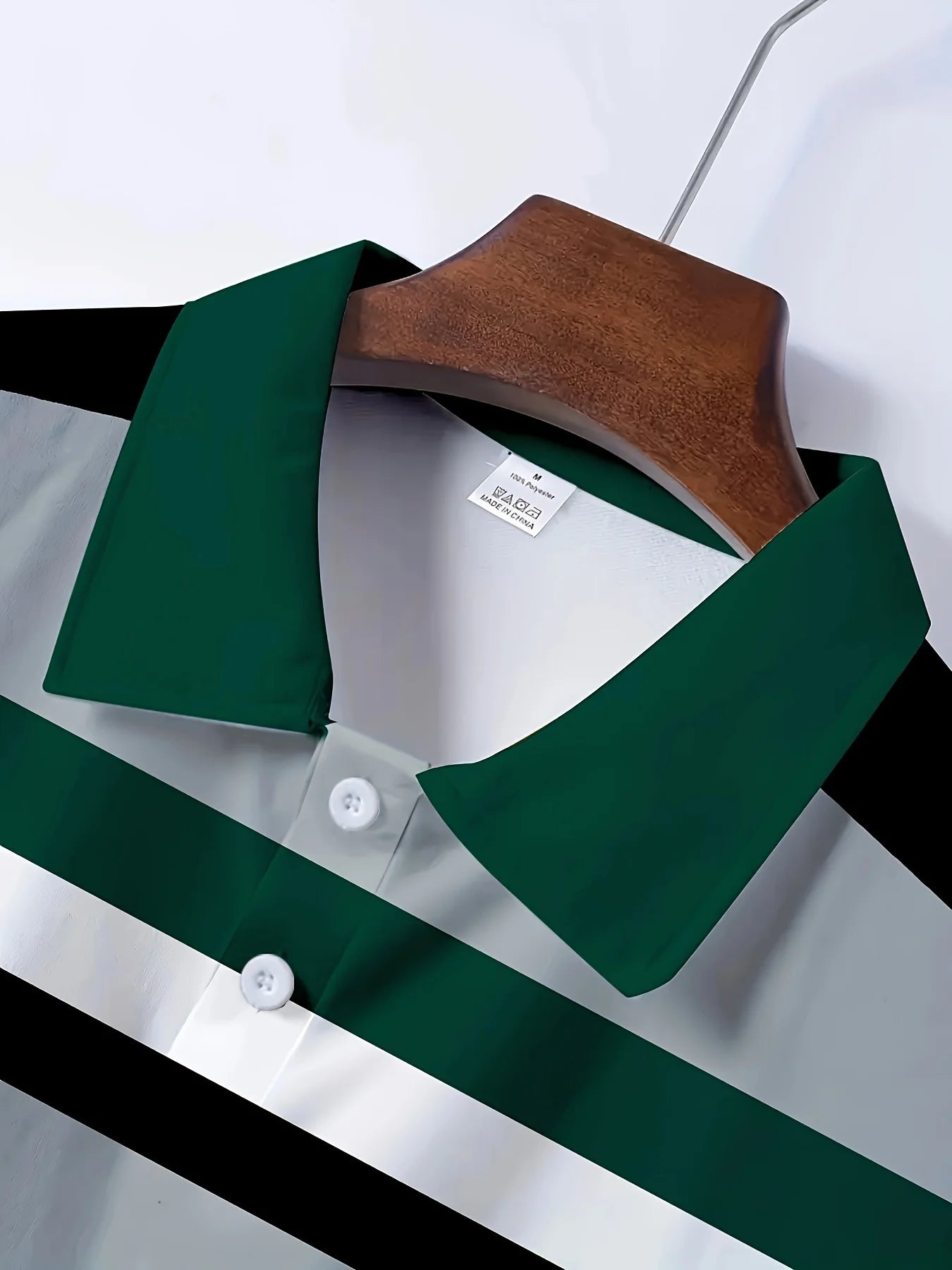 Men's Casual Stripesd Plaid 3D Printed Golf Shirt, Short-Sleeved Spring, Summer and Autumn Button Polo Shirt Polo Shirt