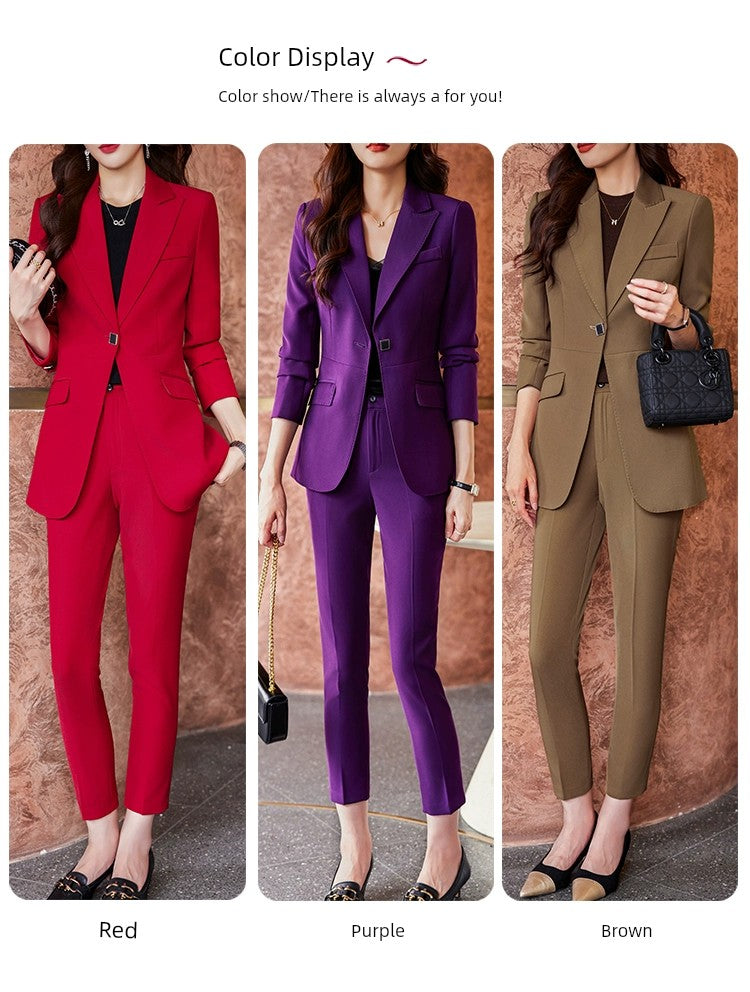 Coat Women's Red Work Clothes Suit Jacket