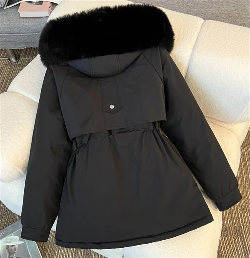 Winter Parkas Jacket Women 2025 New Fashion Korean Loose Hooded Thick Warm Casual Cotton Padded Coat Female Overcoat Casual Tops