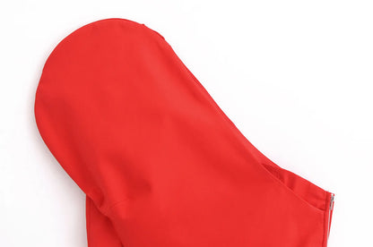 Fashion Asymmetrical Heart Shaped Crop Tops Woman New Women Vintage Sexy Sleeveless Off Shoulder Red Short Tops for Female Tops