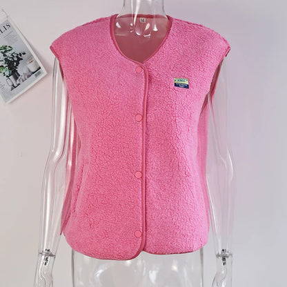 Faionable Women's Svel ort Vest Thiened Polyester Fiber Folded  Windbreaker Jaet for Spring Season