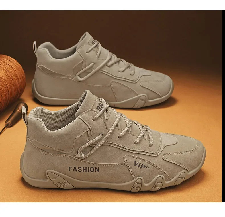 Ankle Boots For Men 2026 Spring Man Casual Sneakers Non Slip Khaki Work Mens Shoe Short Boots Loafers Lace Up Zapatillas Hombre