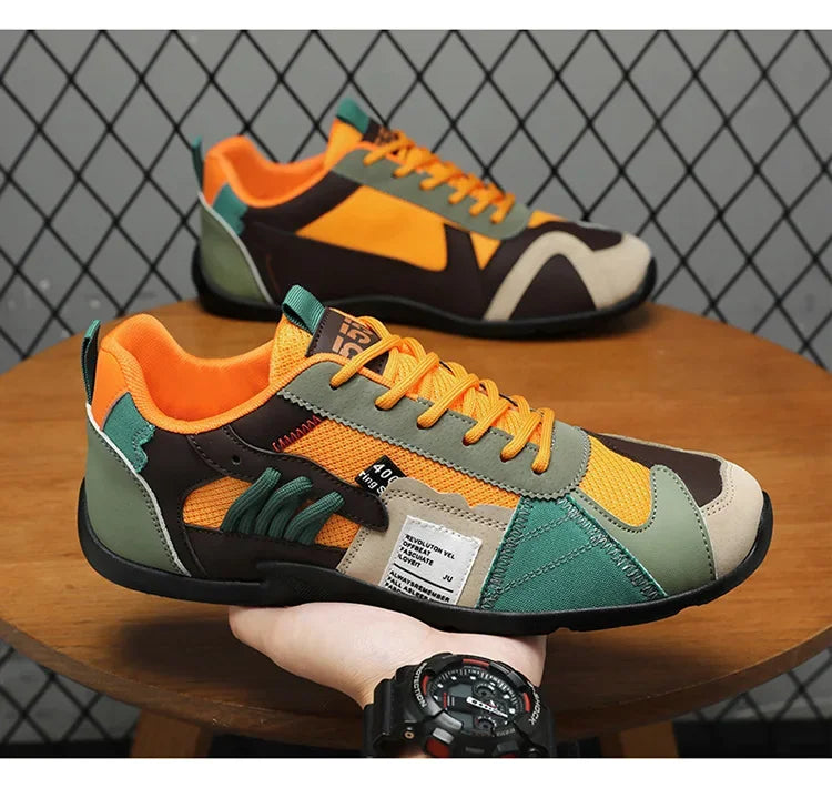 Low-Top Men's Casual Shoes Breathable Retro Sporty Style Summer New Fashion Trendy Bean Board Shoes Comfortable Rubber Sole