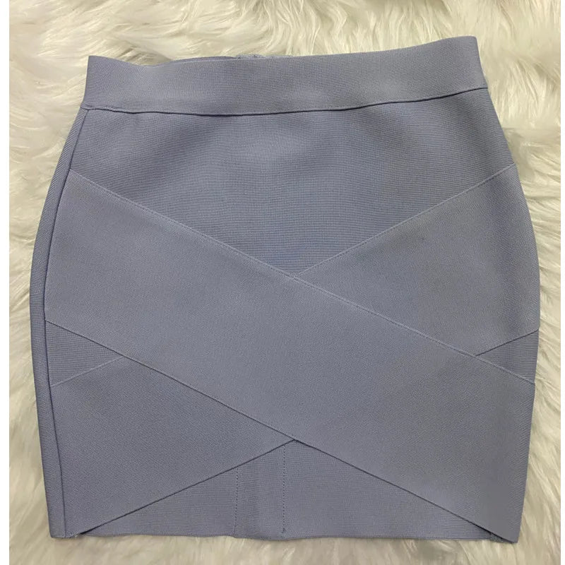 Ladies High Quality Rayon Black Thick Rayon Pencil Bandage Skirt Cute Mini Skirt