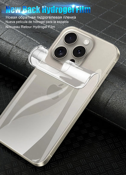 3Pcs Back Hydrogel Film For Apple iPhone 17 16 Pro Max Air Full Cover Screen Protection Clear Film HD Stickers Phone Accessories