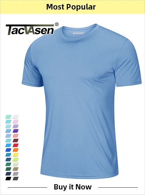 TACVASEN Men Outdoor T-shirts Work Polos Summer Quick Dry T-shirts Long Sleeve Lightweight Golf T-shirts Tee Tops