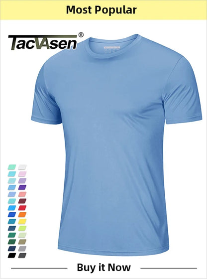 TACVASEN Men Outdoor T-shirts Work Polos Summer Quick Dry T-shirts Long Sleeve Lightweight Golf T-shirts Tee Tops