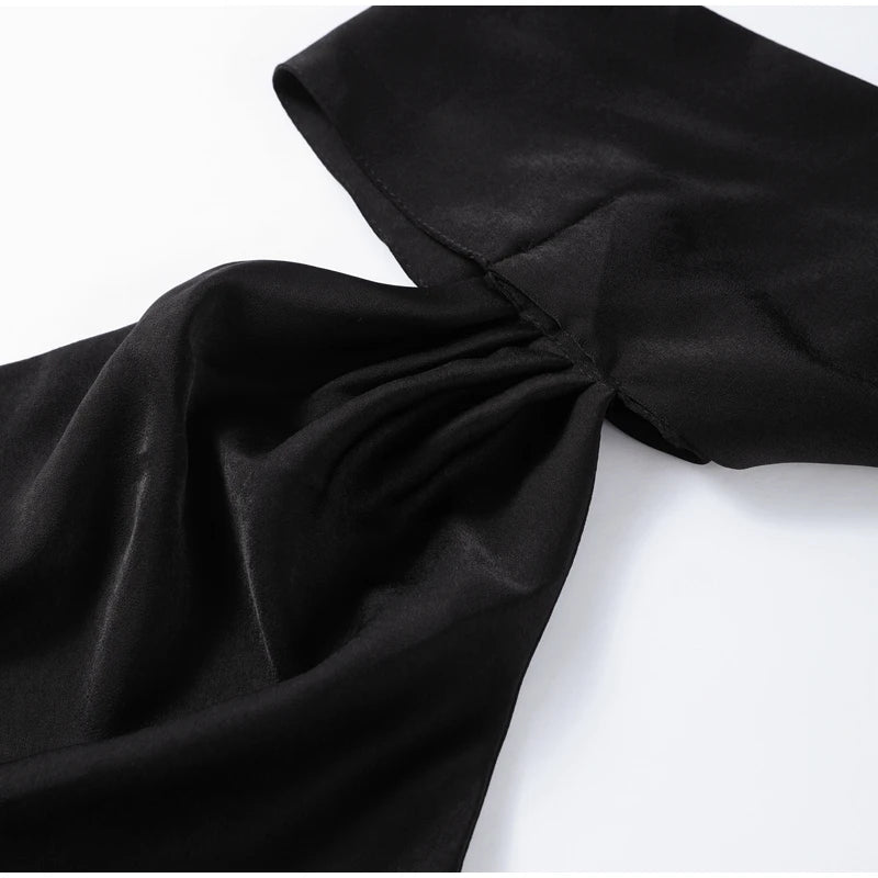 Elegant Ribbon Halter Dress Women Solid Off Shoulder Sleeveless Backless Slim Maxi Dresses 2026 Summer Autumn Party Robes Lady