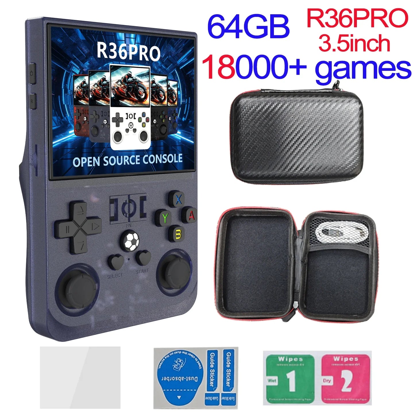 R36MAX Game Console 64GB 128GB 18000+GAMES Linux System 4.0inch K36 vs R36S 3.5inch Pocket Video Player No Download Required