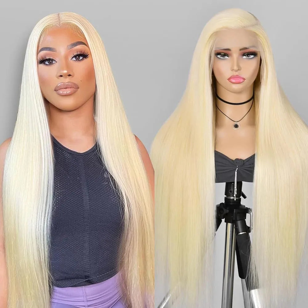613 Blonde Bone Straight Hair Wig 100% Brazilian Human Hair 13x4 13x6 HD Transparent Lace Frontal Wig Pre Plucked 5x5 Lace Wigs
