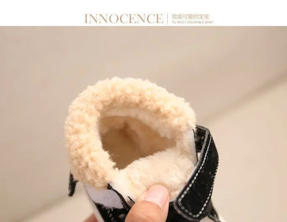 2021 Children Warm Boots Winter New Boys Plus Thicken Velvet Cotton Shoes Girls Waterproof Short Boots Baby Cotton Boots