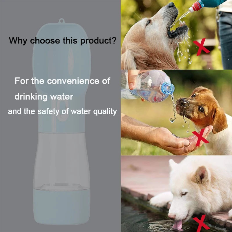 Portable Dog Water Bottle Dispenser 2 In 1 Pet Food And Water Feeder Outdoor Walking Hiking Drinking Bowls For Small Cats Dogs