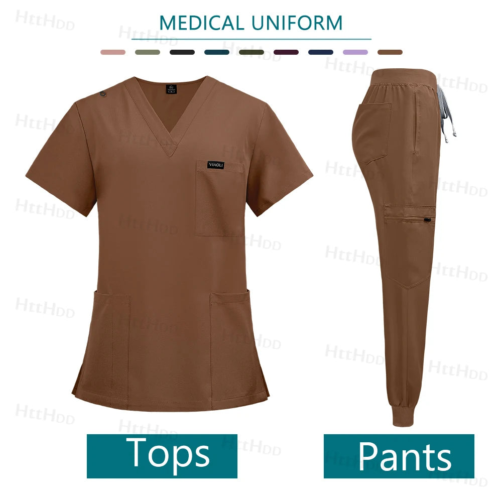 Nurse Accessories New Fashion Surgical Uniforms Woman Clinical Nursing Pediatrics Working Clothes Mens Scrub Hospital Scrub Sets