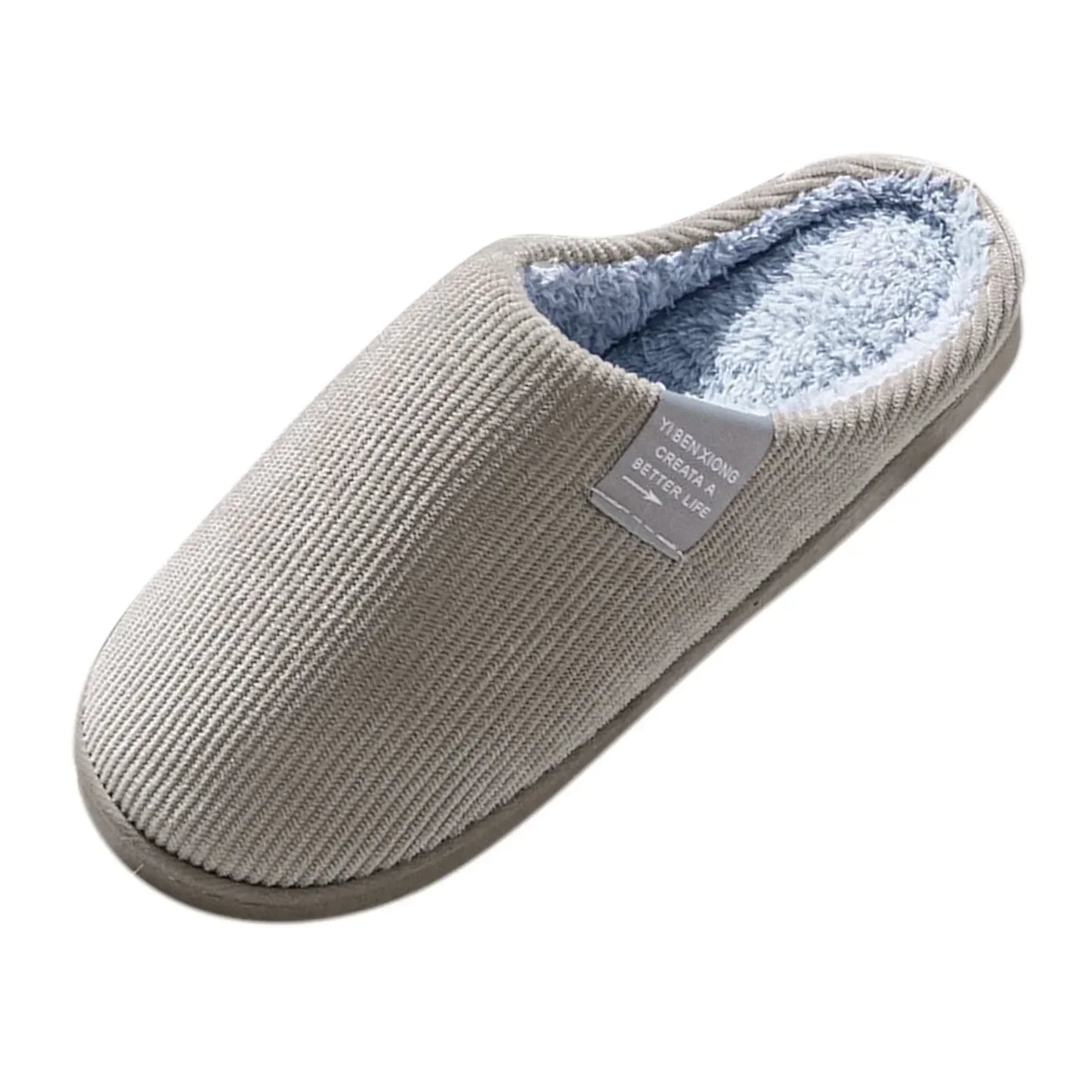Women's Men's Casual Home Slippers Soft Thick Bottom Household Plush Anti-slip Thermal Indoor Winter Flats