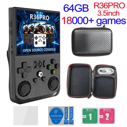 R36MAX Game Console 64GB 128GB 18000+GAMES Linux System 4.0inch K36 vs R36S 3.5inch Pocket Video Player No Download Required