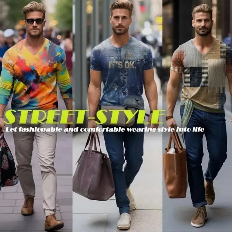 Fashion Elegant Harajuku Slim Fit Ropa Hombre Loose Casual All Match Lattice Men's POLO Shirt Printed Button Short Sleeve Tops