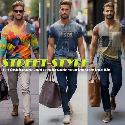 Fashion Elegant Harajuku Slim Fit Ropa Hombre Loose Casual All Match Lattice Men's POLO Shirt Printed Button Short Sleeve Tops