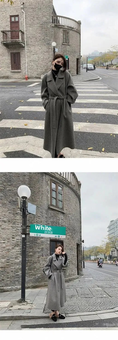 Plus Size New Hot Sale Of The Season Women's Woolen Coat Medium Length Versatile Small Size Tweed Outerwear Autumn Winter Fas...