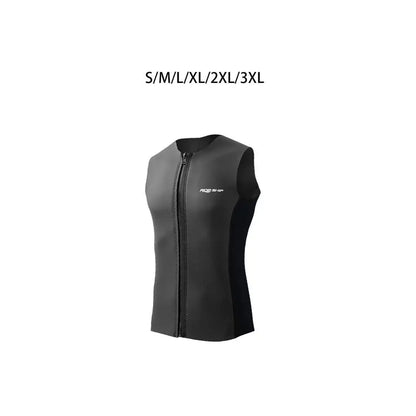 Wetsuit Top,Sleeveless Vest Thermal Diving Vest Zipper Diving Vest Swimsuit for Swimming Water Sports Surfing Kayaking