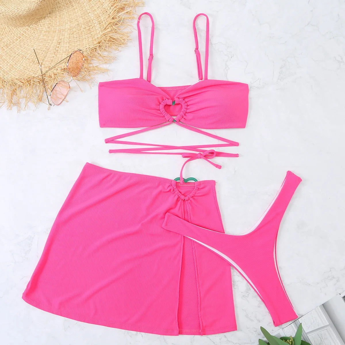 Brazilian Thong Bikini 2026 Women With Skirt Sexy Swimwear Female Padded Swimsuit Push Up Beachwear Bathing Suit Biquini Summer