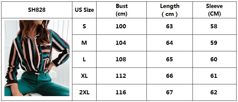 Women Geometric Print Shirt, Spring and Autumn Fashion Long-sleeved Shirts, Camisa Girls Chemise Size S M L XL XXL