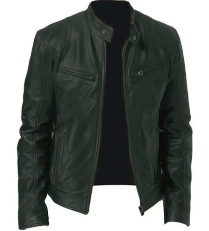2022 Autumn/Winter New Fashionable PU Leather Men's Casual Jacket Wholesale Amazon European Style Motorcycle Leather Coat