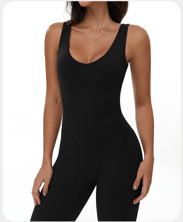 Backless Romper for Women Workout Set Sportswear Jumpsuit Fitness Bodysuit Women Tracksuit Gym Clothes One-piece Playsuit Set