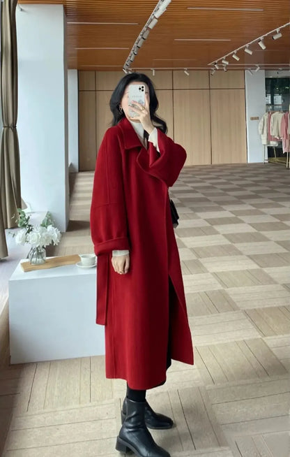 Plus Size New Hot Sale Of The Season Women's Woolen Coat Medium Length Versatile Small Size Tweed Outerwear Autumn Winter Fas...