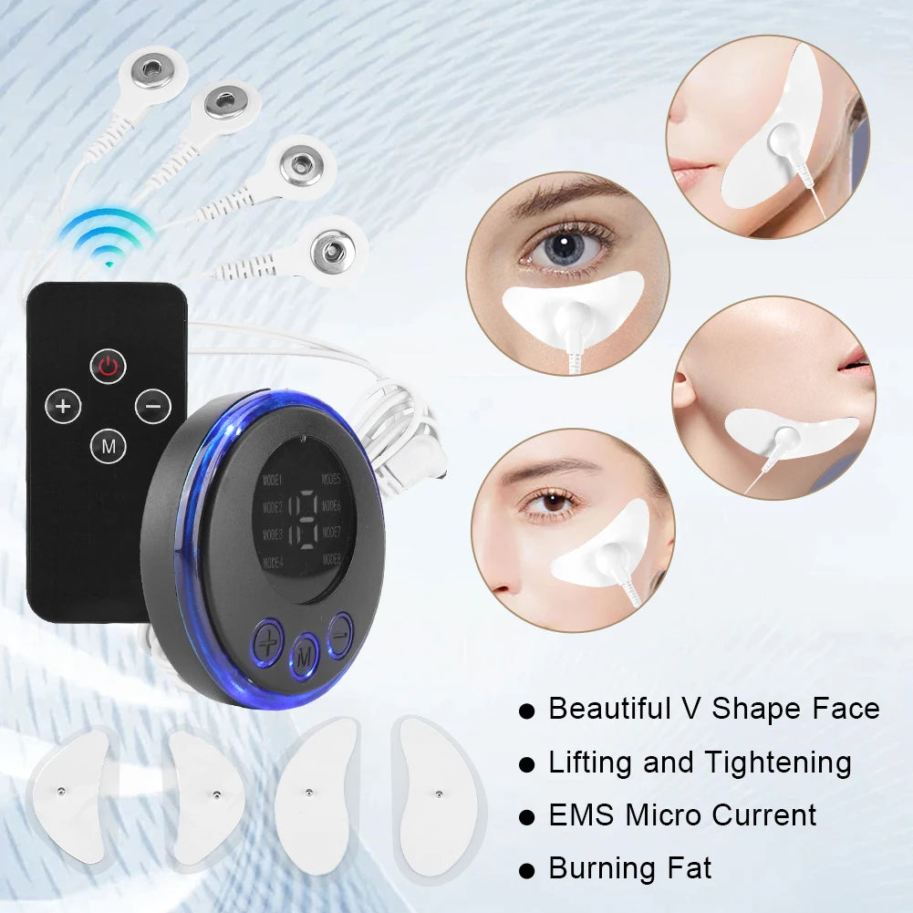 EMS Facial Massager Face Tightening Tool Anti-Wrinkle Anti-Aging Beauty Device USB Charging 8 Modes 19 Levels for Neck Face