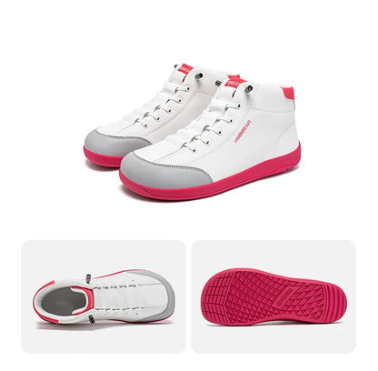 HOBIBEAR Mid Top Barefoot Shoes Mens Womens Wide Toe Ankle Boots Outdoor Non-Slip Artificial Leather Shoes