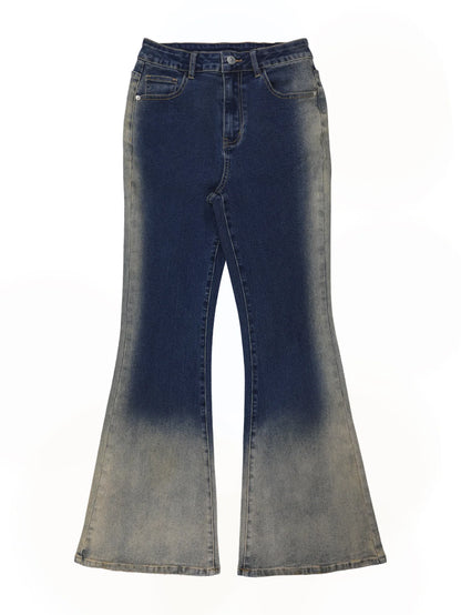 Men Jeans Boot Cut Solid Jean Wide Leg Denim Pant Distressed Washed Full Ankle Length Pockets Zipper Fly High Waist Basics