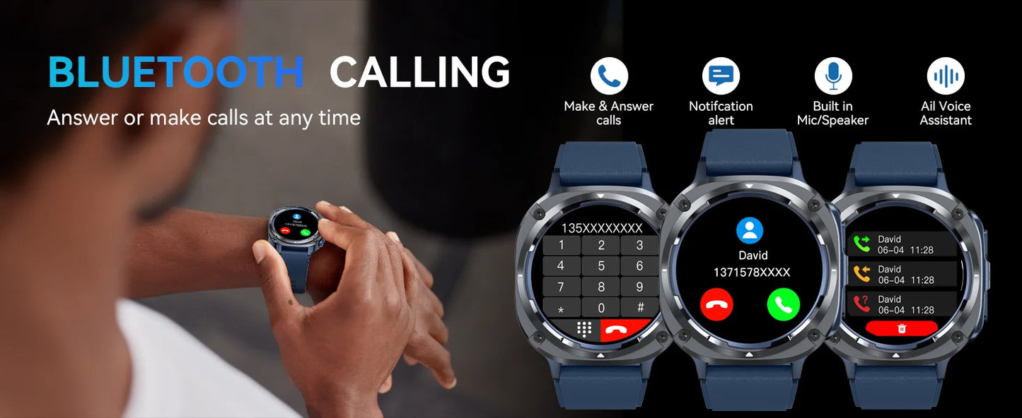 2025 New Watch 7 Ultra Men Smart Watch GPS Heart Rate Blood Oxygen Monitoring AMOLED Voice Call IPX8 LED Flashlight Smartwatch