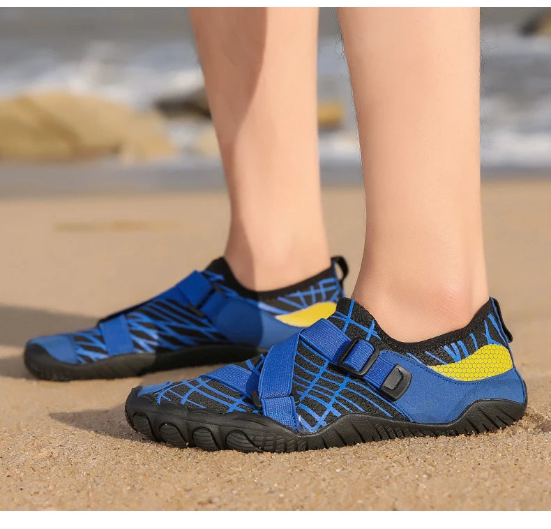 Men Women Elastic Beach Barefoot Seaside Aqua Shoe Quick-Dry Breathable Surf Wading Shoe Non Slip Upstream Swimming Water Shoe