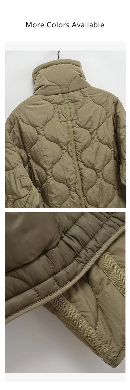 Women's Cotton Robe Zipper Solid Color Large Pocket Long Sleeve Winter New Jacket Cotton Robe