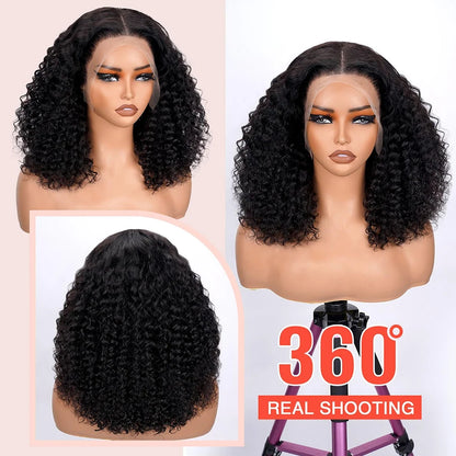 18 Inch Deep Wave Lace Front Wigs Human Hair 13x4 HD Lace Front Wigs Human Hair Pre Plucked Brazilian Curly Human Hair Wig 200 D