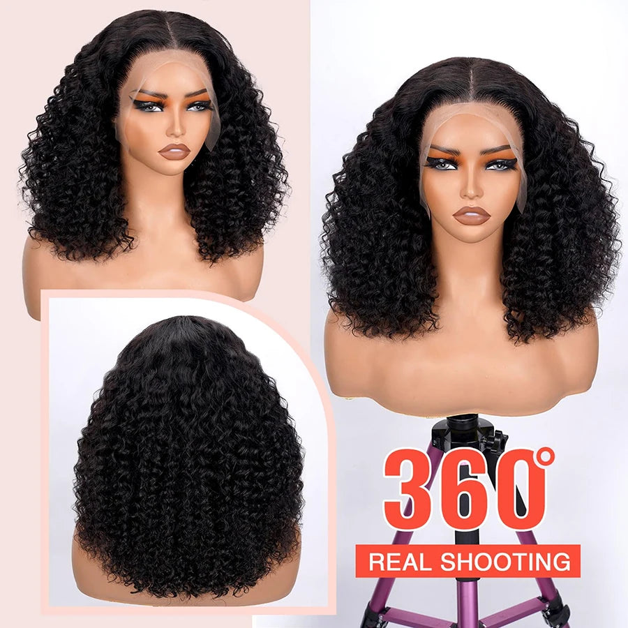 18 Inch Deep Wave Lace Front Wigs Human Hair 13x4 HD Lace Front Wigs Human Hair Pre Plucked Brazilian Curly Human Hair Wig 200 D