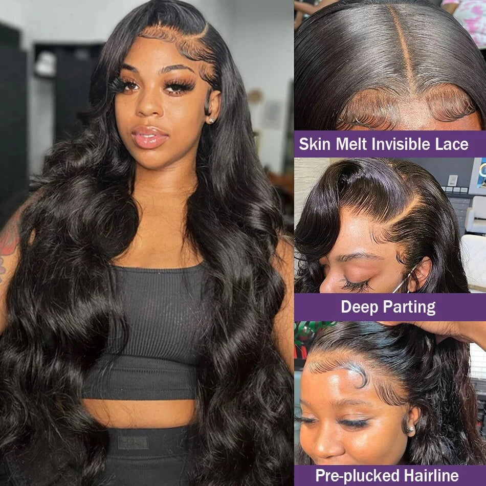 13x6 Hd Lace Frontal Wig Human Hair 360 Full Lace Body Wave Wig 30 40 Inch 13x4 Hd Lace Front Brazilian Hair Wig For Women