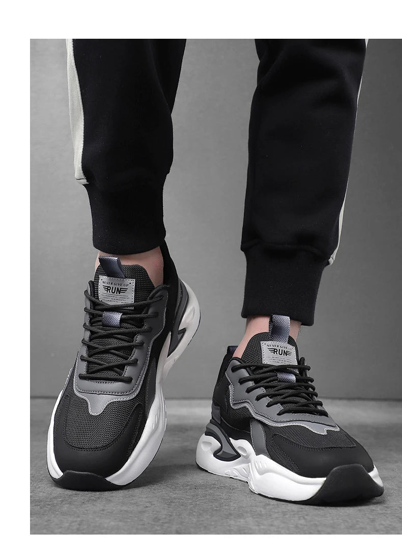 Spring and Summer New Breathable Mesh Casual Men's Running Shoes, Running Casual Sports Shoes, Anti-slip Lace-up Sports Shoes