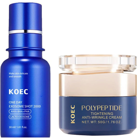 AHA+BHA+PHA Pore Care Liquid Skin Booster Serum And Polypeptide Tightening Anti-Wrinkle Cream  Deep Wrinkle Repair Night Cream