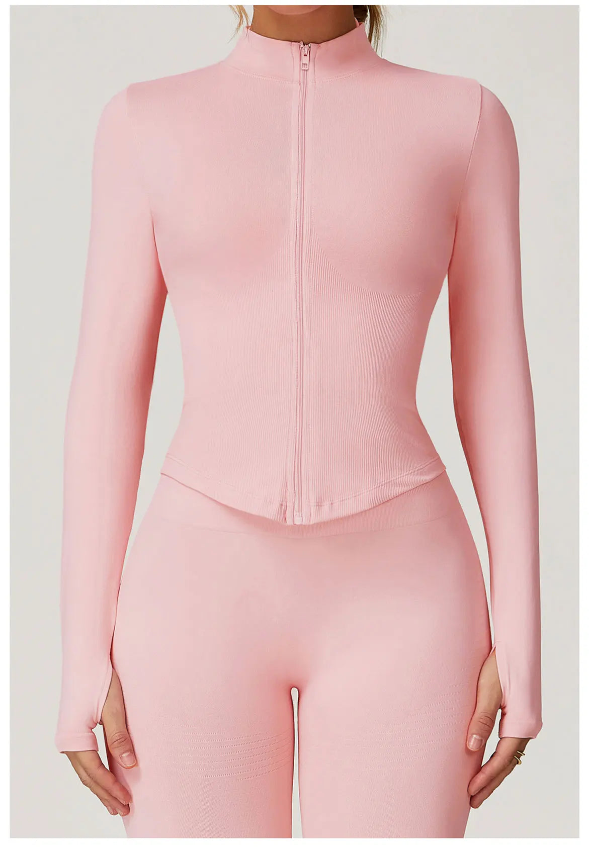 New Women Seamless Zipper Jacket Yoga Long Sleeved Gym Top Yoga Push Up Jacket Fitness Running Workout Sport Coat Women's Shirts