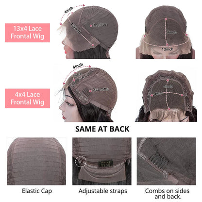 230% Curly Deep Wave 13x4 HD Lace Front Wigs Short Bob Wig 14 16 Inch Brazilian 100% Human Hair 4x4 Transparent Lace Frontal Wig