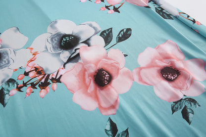 Women's Floral Print Summer Dress - 2025 New Boho A-Line Swing Dress with Short Sleeves, High Waist Flowy Maxi Dress for Beach &