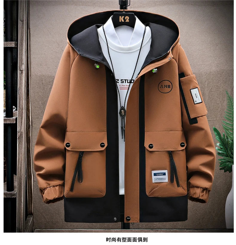 Autumn Casual Men Sets Two Pieces Fashion Korean Trend Hooded Jacket + Pants Spring Sweatshirt Sportswear Man Suit